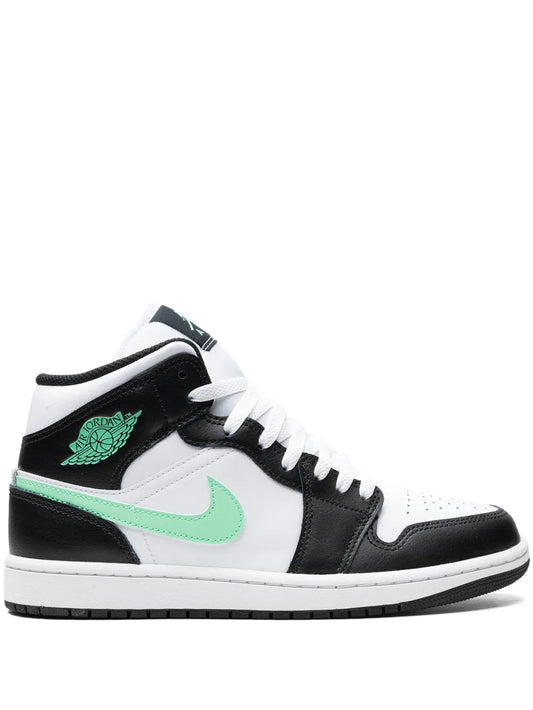 Air Jordan 1 Mid Green Glow Sneakers